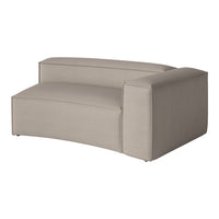Beige two-tone sectional sofa with a smooth, modern texture and rounded edges, perfect for contemporary decor.