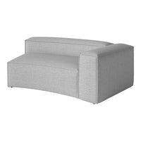 Gray fabric loveseat with a smooth texture and minimalist design. Perfect for modern living spaces.