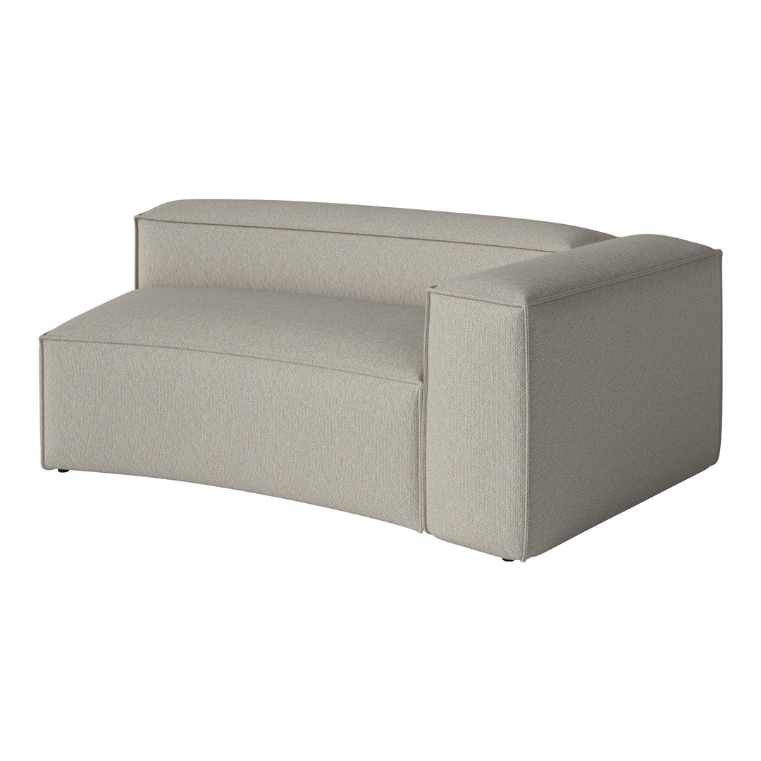 Light gray curved sofa with a textured pattern, perfect for modern and minimalist interiors.