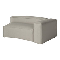 Light gray curved sofa with a textured pattern, perfect for modern and minimalist interiors.