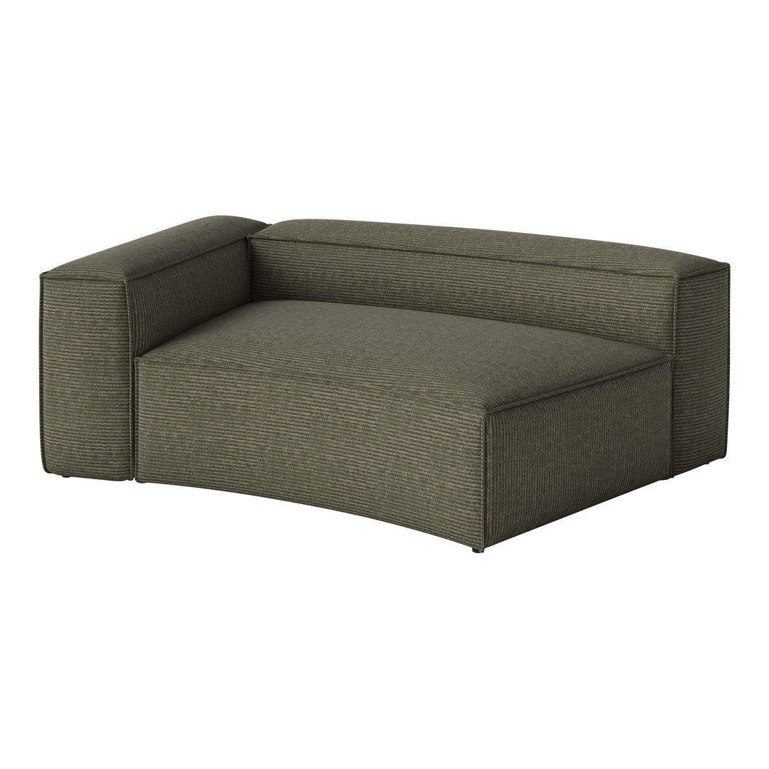 "Modern green sofa with subtle textured stripes, perfect for stylish living spaces."