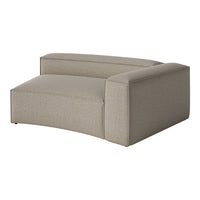 Beige modular sofa with subtle striped pattern, perfect for modern living spaces.