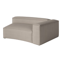 Beige modern sectional sofa with a sleek, minimalist design and smooth fabric texture. Perfect for contemporary decor.