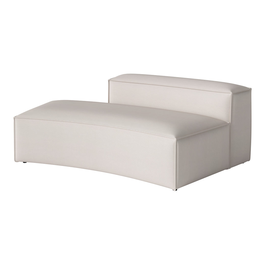 Light beige lounge sofa with a smooth, textured fabric and contemporary curved design, ideal for modern interiors.