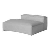 Light gray upholstered lounge chair with a smooth, modern design and subtle texture. Ideal for contemporary spaces.