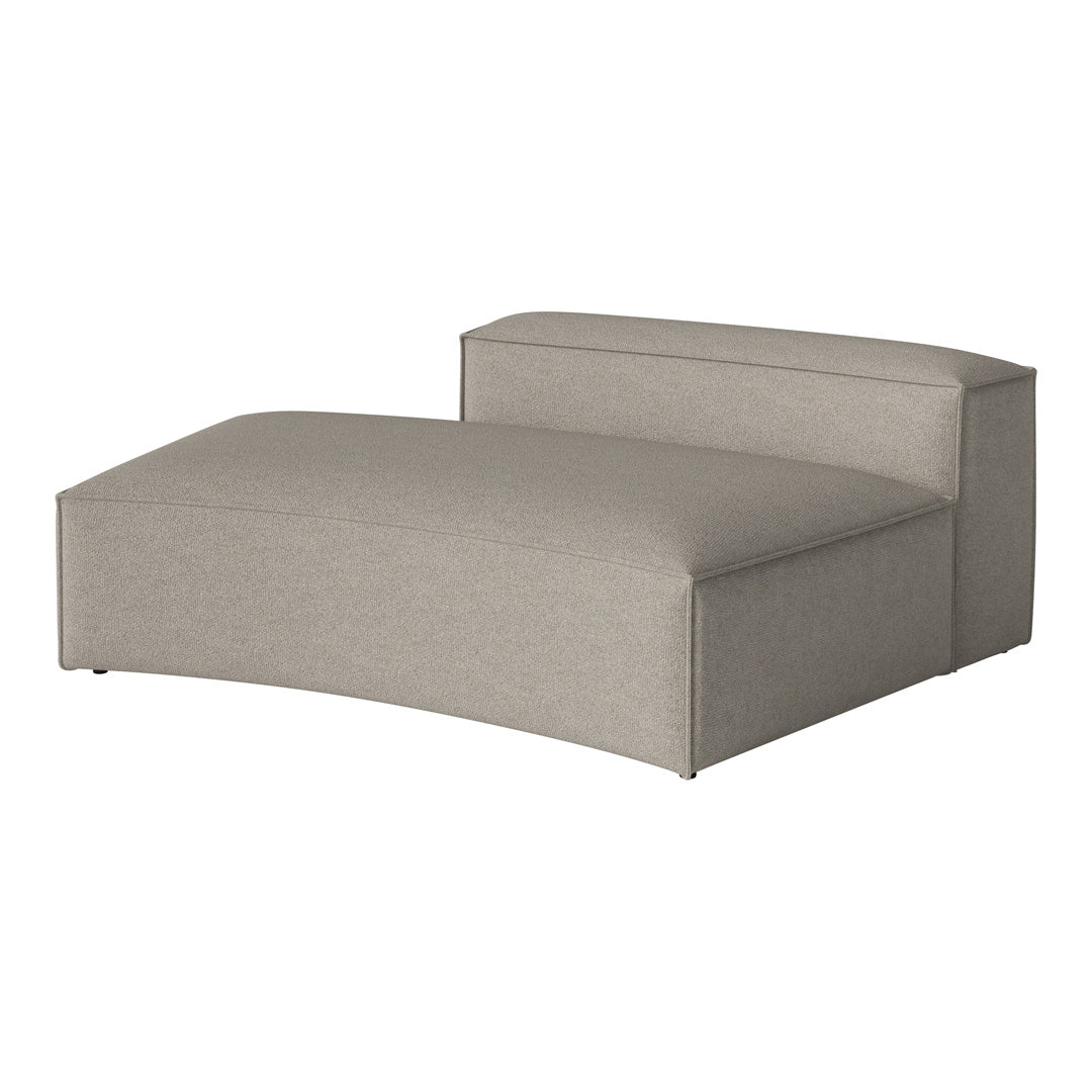 Gray upholstered sectional sofa with a smooth, minimalist design and subtle texture. Perfect for modern interiors.