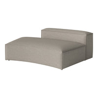 Gray upholstered sectional sofa with a smooth, minimalist design and subtle texture. Perfect for modern interiors.