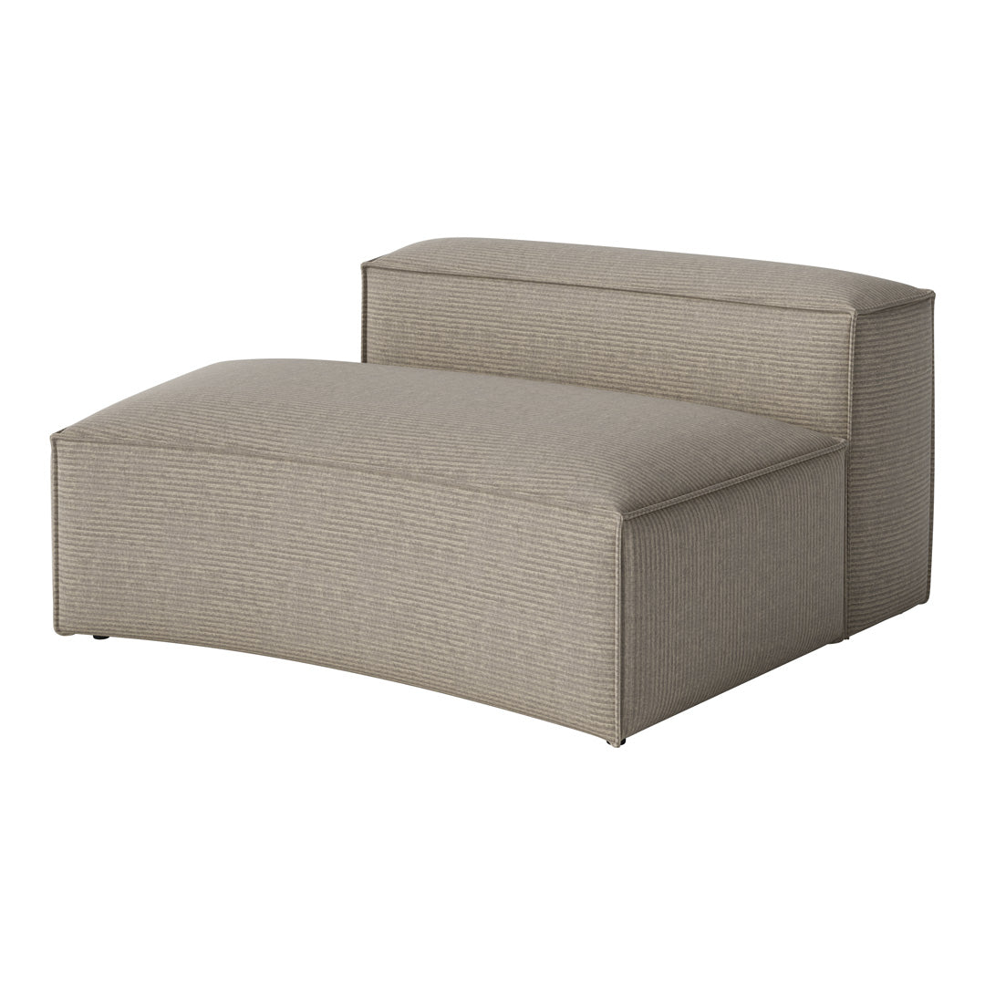 Light gray chaise lounge with subtle striped pattern, perfect for modern decor.