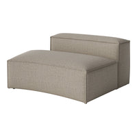 Light gray chaise lounge with subtle striped pattern, perfect for modern decor.