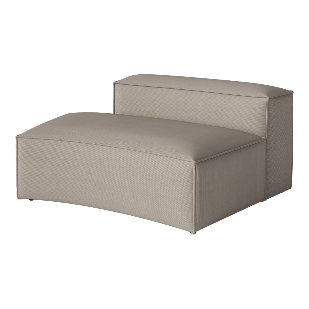 Beige modular sofa with a smooth, textured fabric and minimalistic design, perfect for any modern decor.
