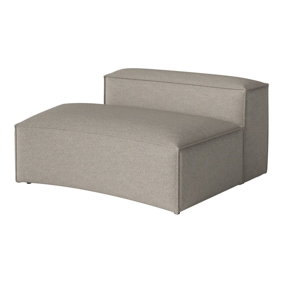 Gray fabric loveseat with a smooth, textured pattern and minimalist design. Ideal for modern living spaces.