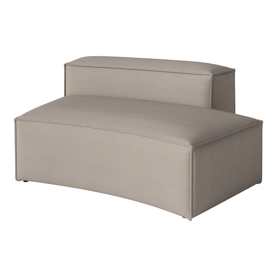Beige curved seating with a smooth texture, designed for modern spaces. Ideal for stylish, comfortable lounging.