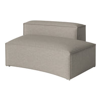 Light gray curved upholstered bench with a smooth texture, perfect for modern interiors.