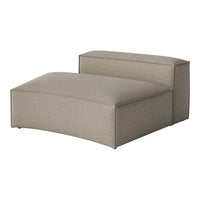 Gray striped modular chair with a smooth, contemporary design ideal for modern living spaces.