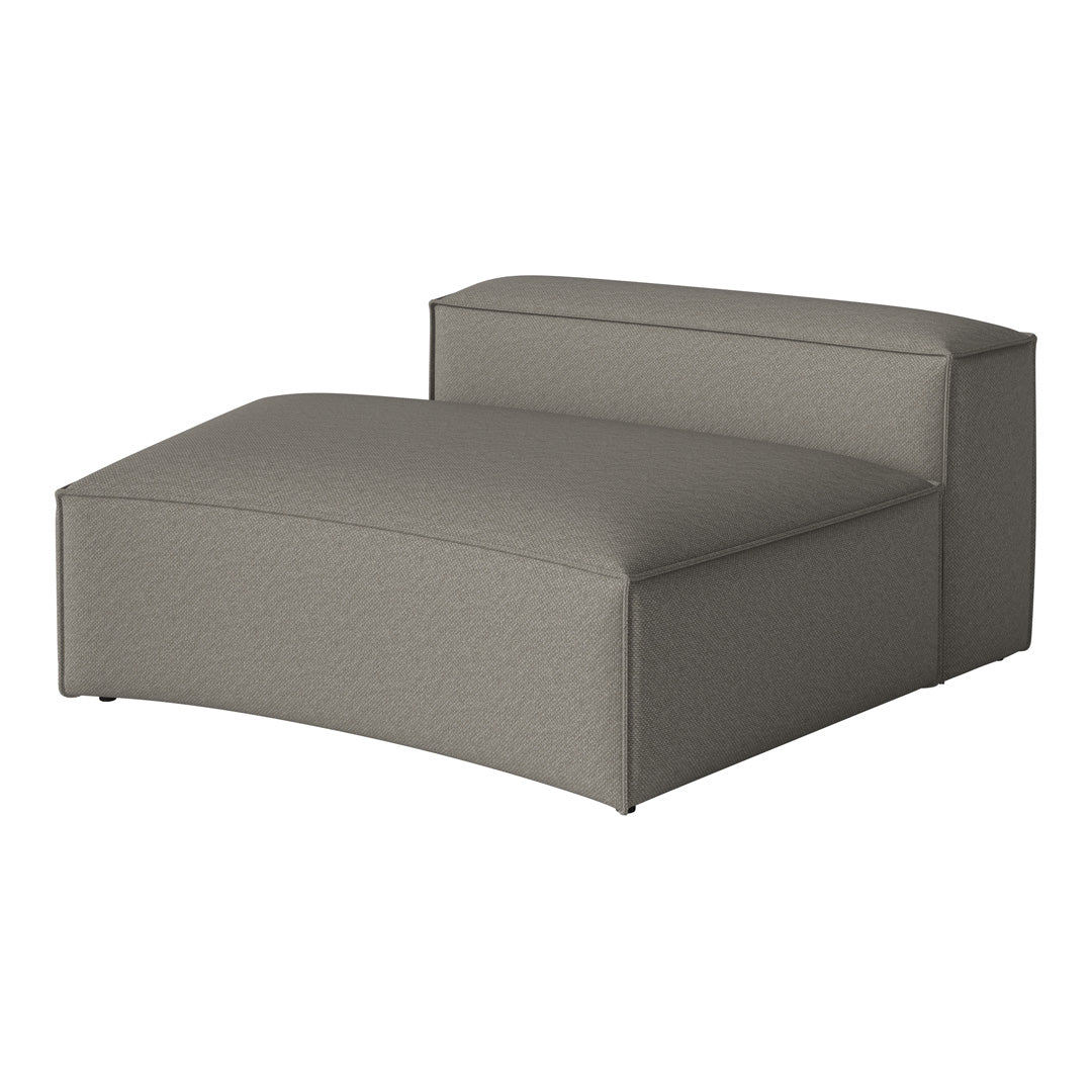 "Modern gray upholstered chaise lounge with a textured pattern for stylish seating in any living space."