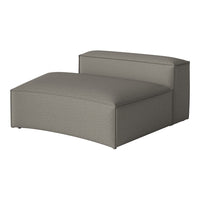 "Modern gray upholstered chaise lounge with a textured pattern for stylish seating in any living space."