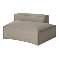 Textured gray fabric chaise lounge with subtle ribbed pattern and a modern curved design. Perfect for stylish living spaces.