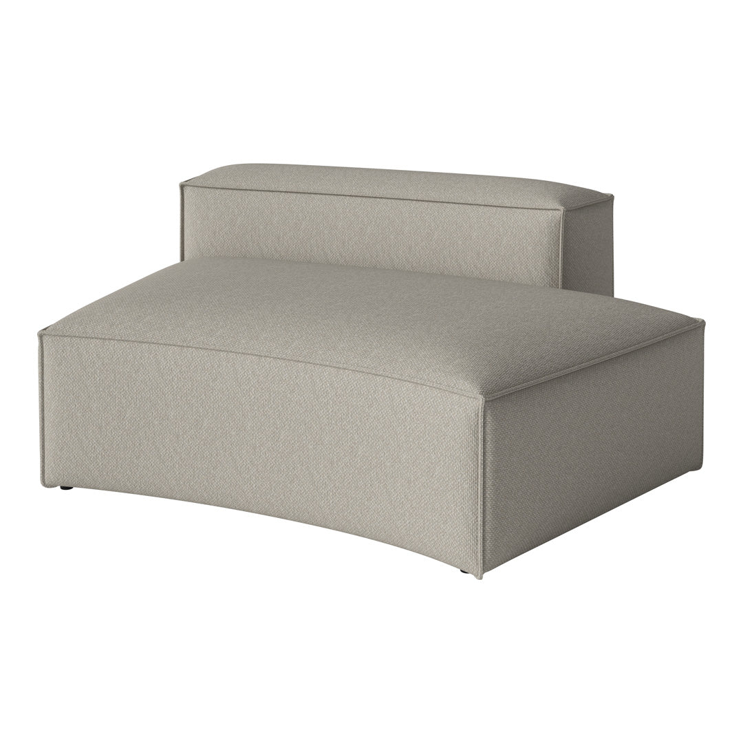 Light gray upholstered sectional, featuring a subtle textured pattern for a modern and cozy aesthetic.