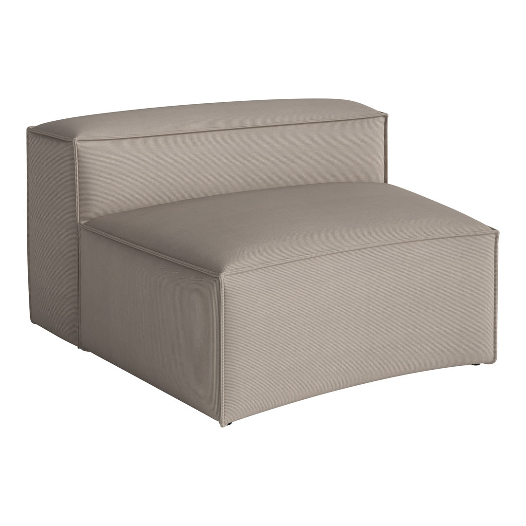 Beige upholstered chair with subtle ribbed texture, perfect for modern home décor.