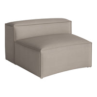 Beige upholstered chair with subtle ribbed texture, perfect for modern home décor.