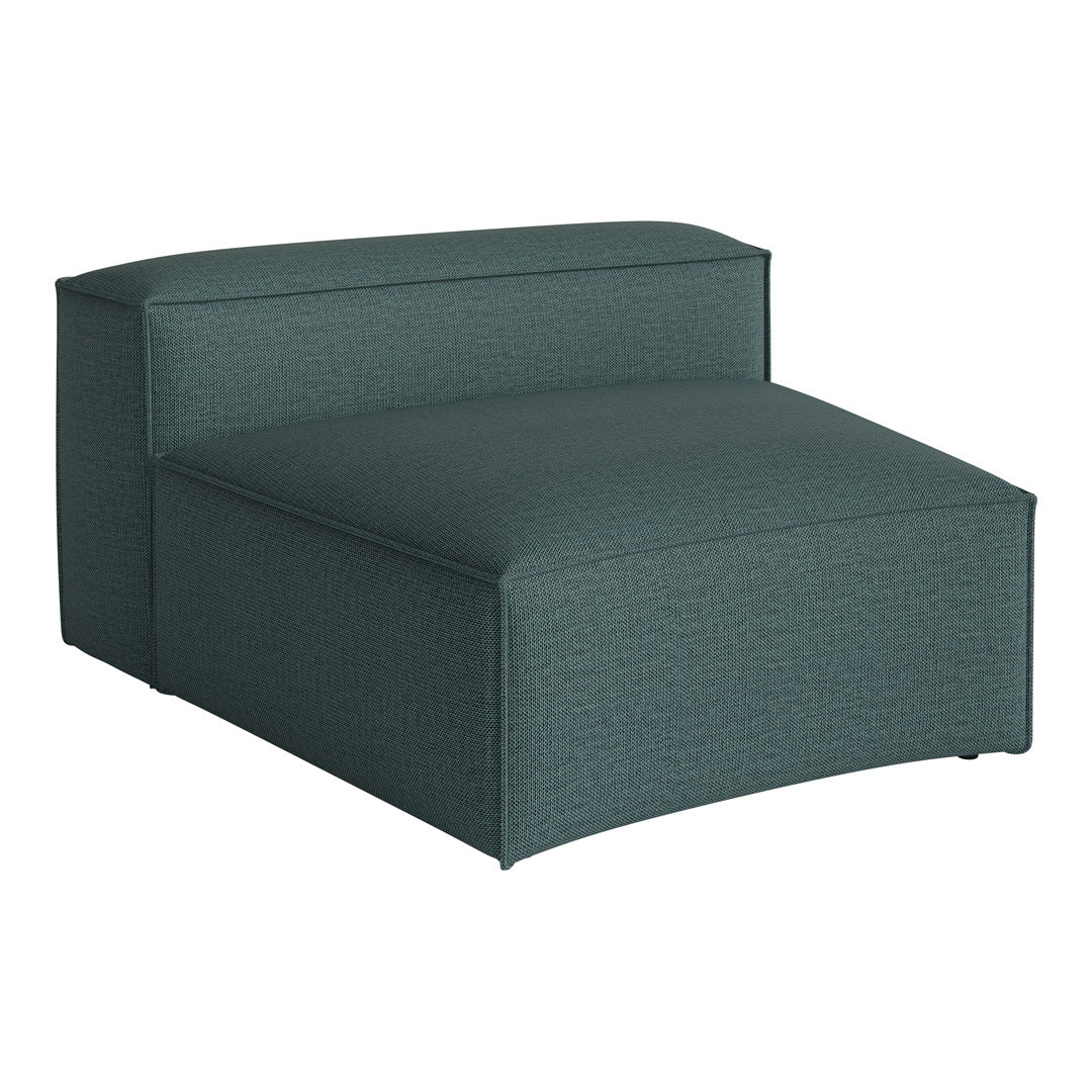 Teal upholstered chair with a subtle textured pattern, perfect for modern living spaces.