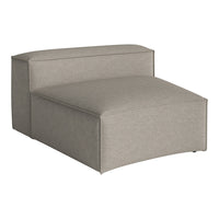 Gray upholstered modern chair with a textured fabric and minimalist design. Stylish and versatile for any space.