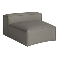 Gray upholstered modular chair with a smooth, subtle textured pattern, perfect for modern decor.