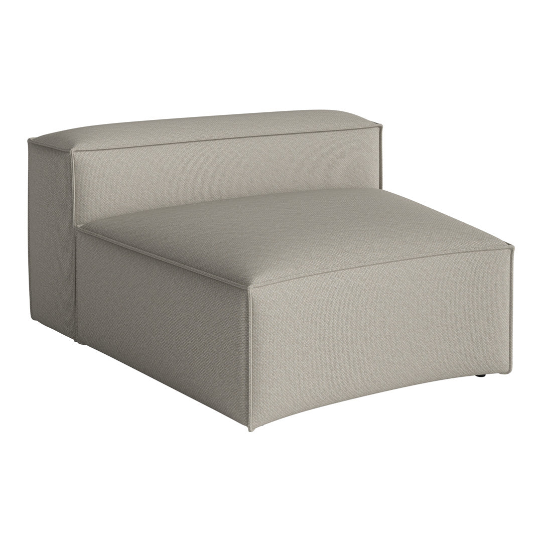 Light gray upholstered chair with a subtle textured pattern, featuring clean lines and modern design.