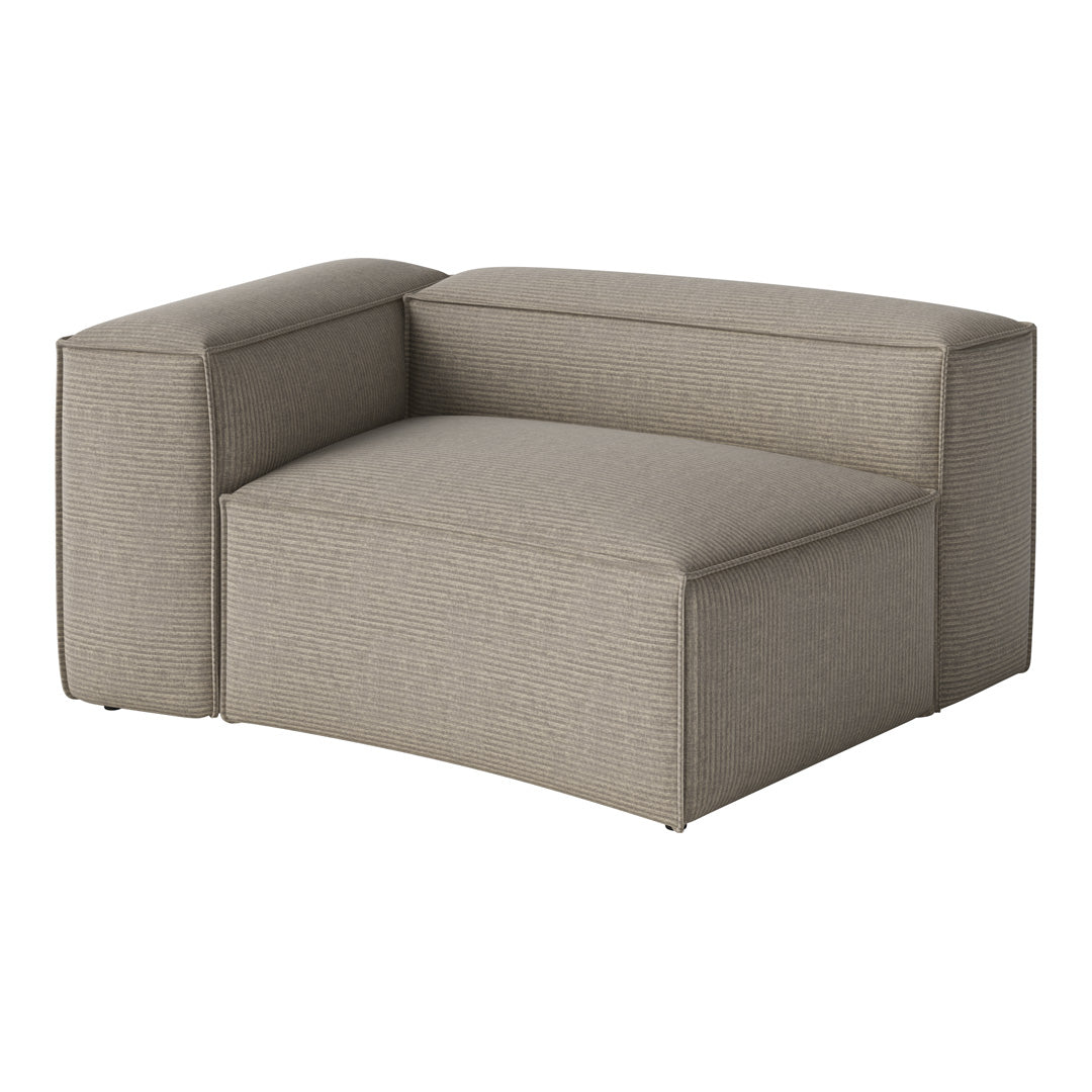 Modern gray sofa with subtle vertical stripes, offering a stylish and neutral design for any living space.
