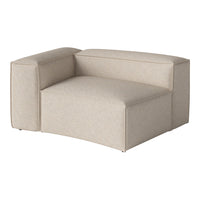 Beige modular sofa with subtle texture, featuring a contemporary, minimalist design and clean lines.