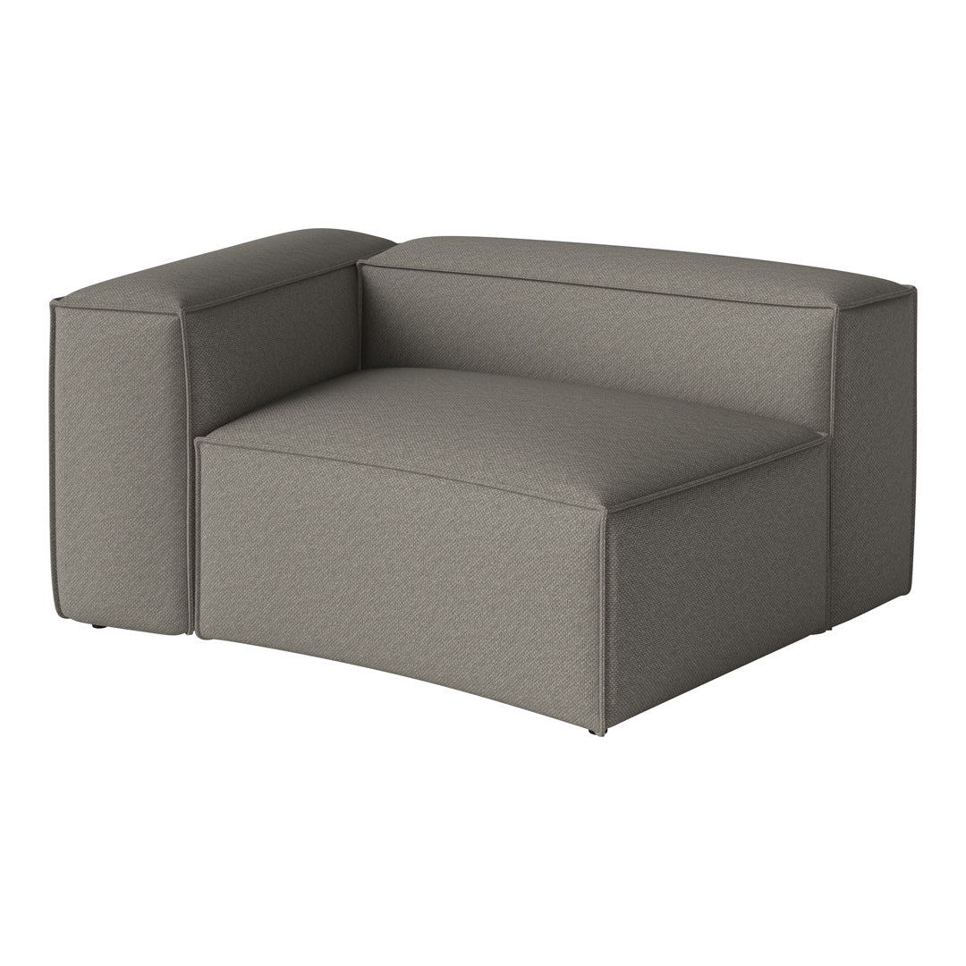 Modern gray upholstered chair with a textured pattern, perfect for contemporary living spaces.