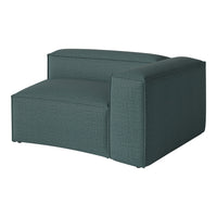 Teal modular sofa chair with textured fabric, featuring a clean, modern design perfect for contemporary spaces.