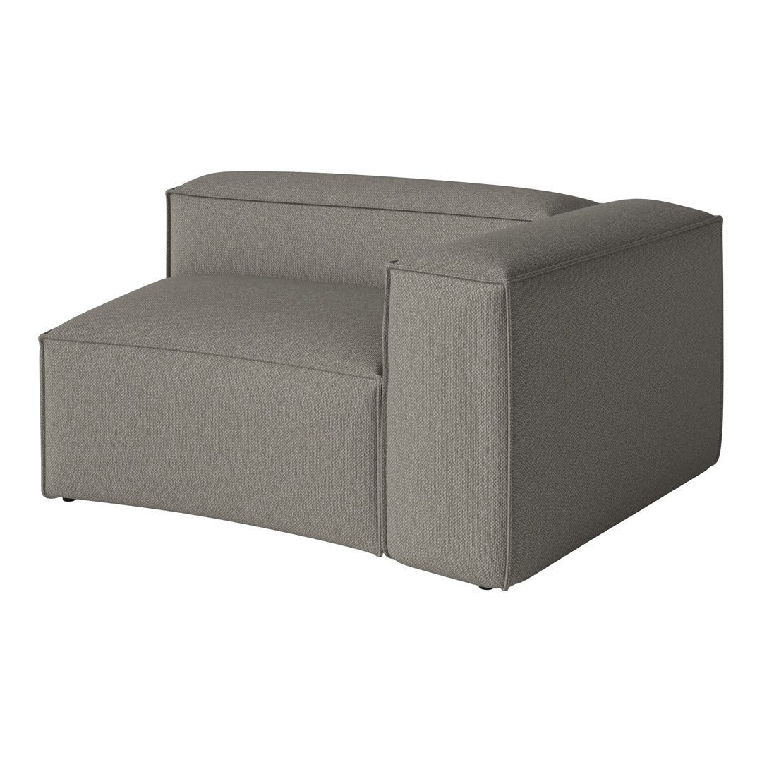 Gray textured fabric armchair with a contemporary, minimalist design. Ideal for modern living spaces.