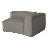 Gray textured fabric armchair with a contemporary, minimalist design. Ideal for modern living spaces.