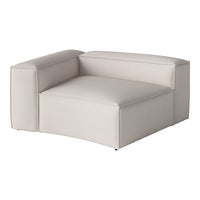 Modern beige armchair with a smooth texture and minimalist design, perfect for contemporary living spaces.