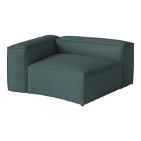 Teal modern armchair with a textured pattern, featuring clean lines and a minimalist design. Perfect for contemporary decor.