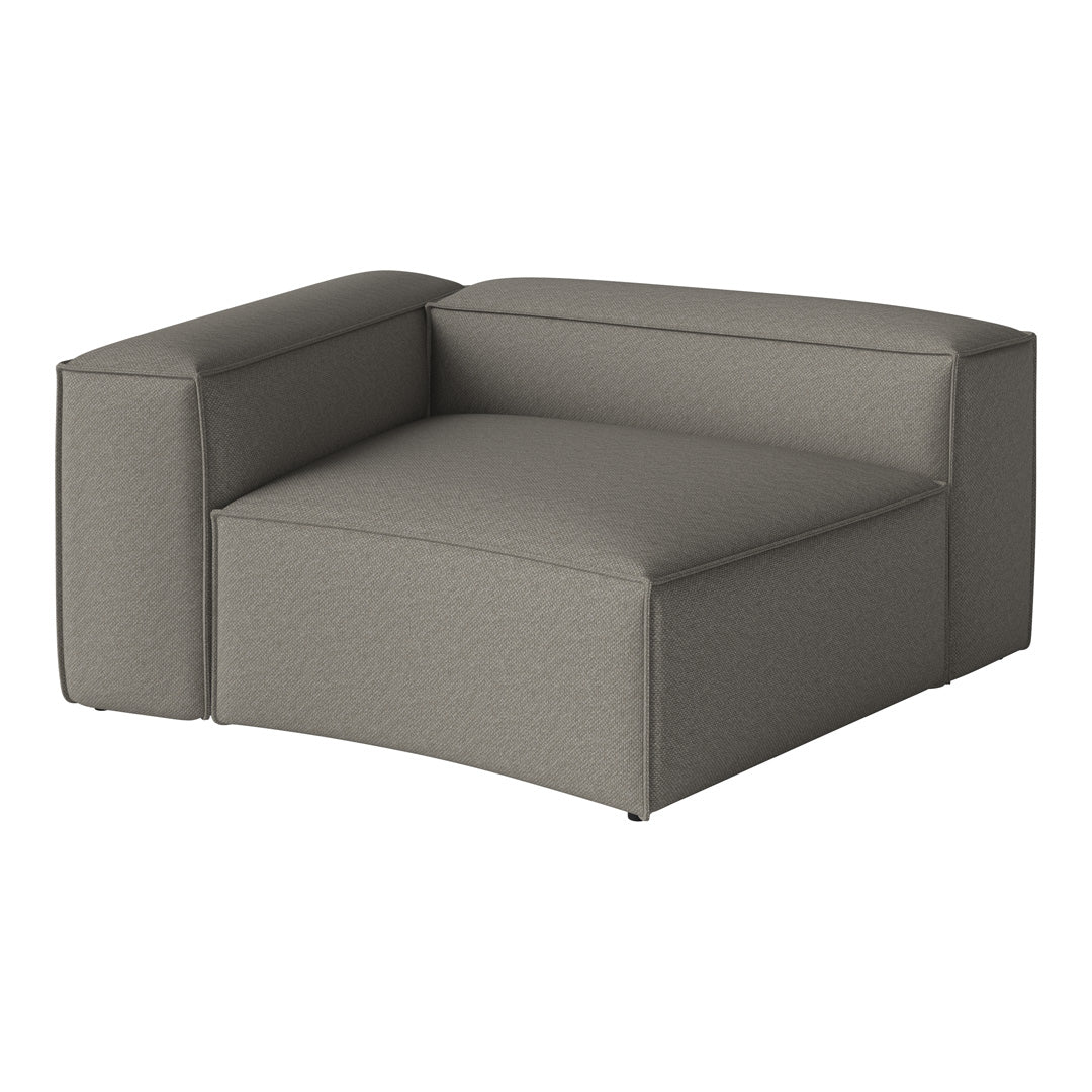 Gray upholstered armchair with a contemporary pattern and sleek, minimalist design. Perfect for modern interiors.
