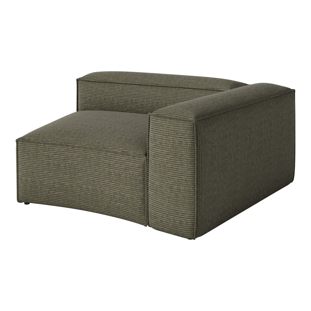 Green-striped modular armchair with textured fabric. Perfect for modern living spaces.