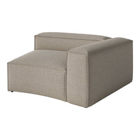 Taupe upholstered chair with a subtle striped pattern, offering a modern and neutral design aesthetic.
