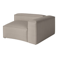 Beige modular sofa with a textured, ribbed fabric pattern for modern home decor.