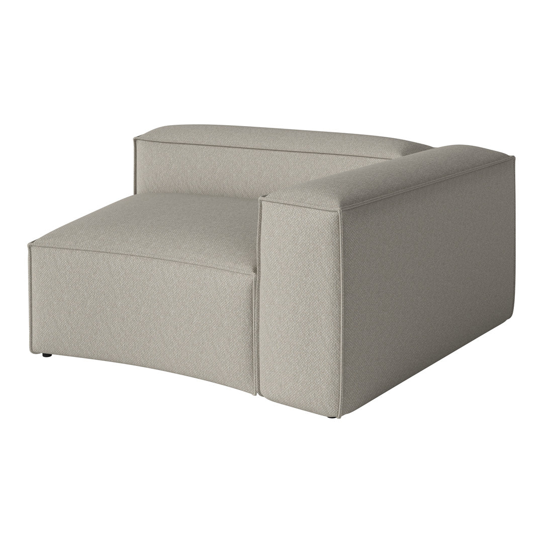 Neutral gray textured armchair with a modern design and soft, woven pattern. Perfect for stylish living spaces.
