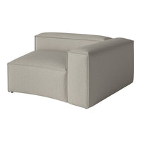 Neutral gray textured armchair with a modern design and soft, woven pattern. Perfect for stylish living spaces.