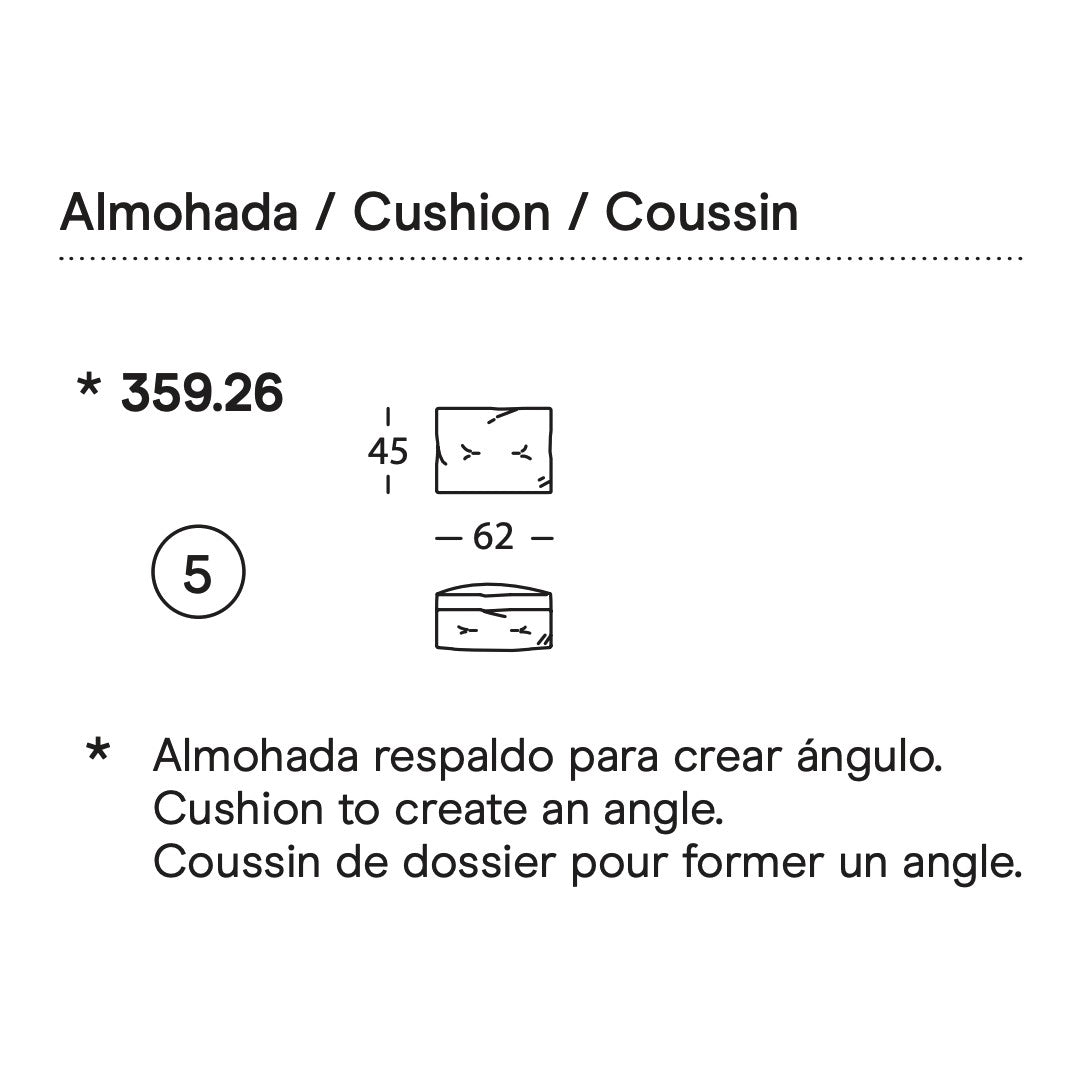 "Soft beige cushion with angled design, featuring subtle textured pattern for added comfort and style."
