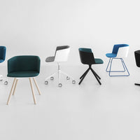 Cut Office Chair - Sled Base, Fully Upholstered