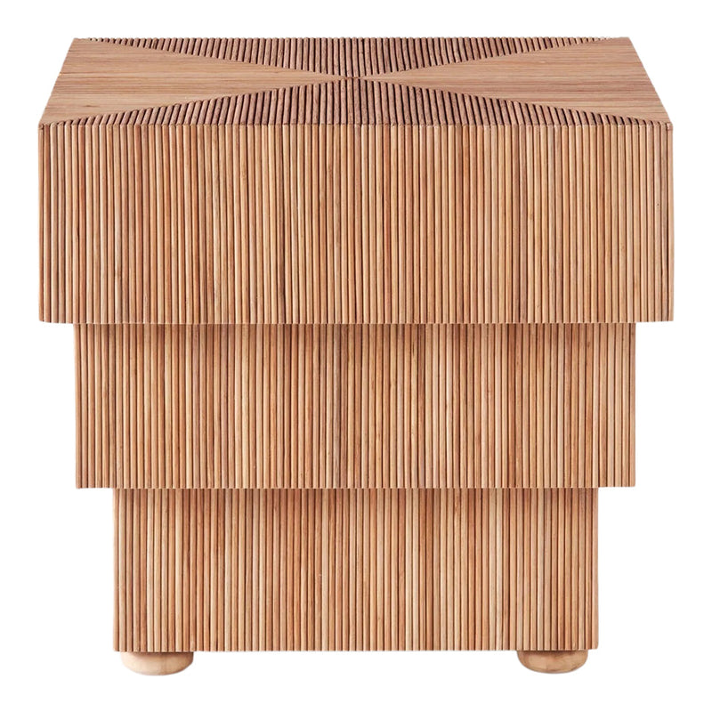 Natural wood color with vertical ribbed pattern for a contemporary and textured look.
