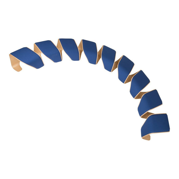 Blue and gold geometric pattern with alternating shades, showcasing a sleek, modern design.