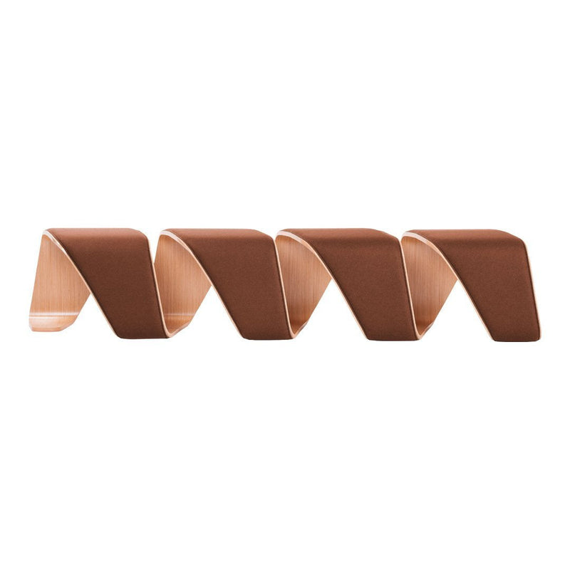 Brown wavy decorative piece with a glossy finish, showcasing a sleek, modern design. Ideal for contemporary decor.