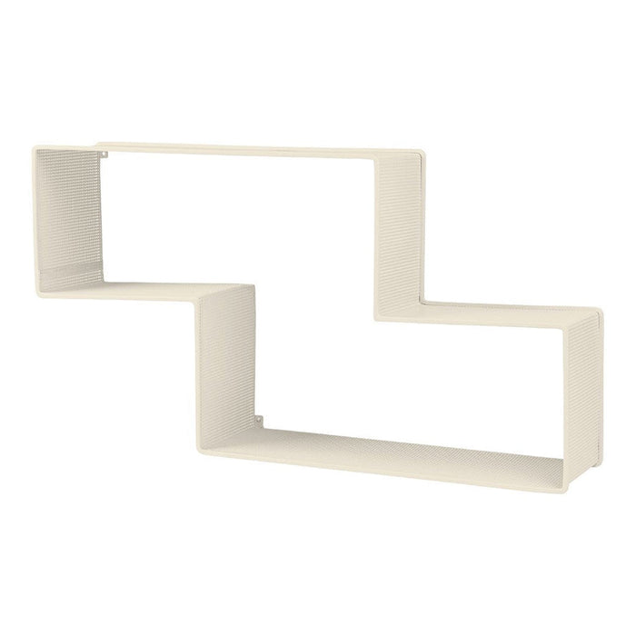 White geometric shelf with a modern zigzag pattern. Clean lines and minimalistic design enhance any decor.