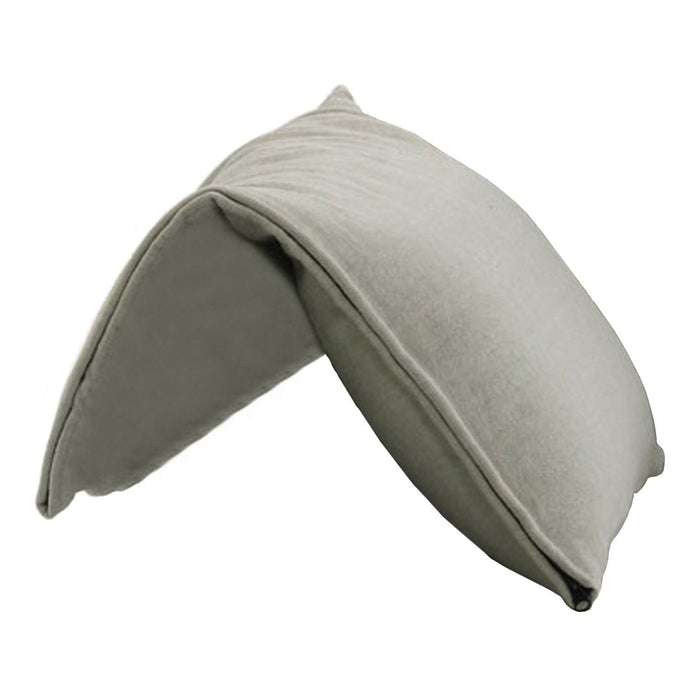 Light gray curved cushion with a smooth texture and subtle seam detail, perfect for modern home decor.