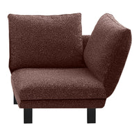 Brown textured corner chair with plush cushions and dark legs, adding warmth to any living space.